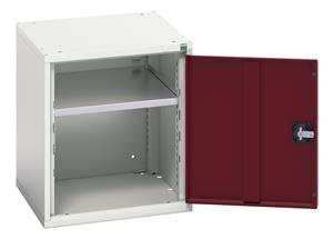 16926032.** verso shelf cupboard with 1 shelf. WxDxH: 525x550x600mm. RAL 7035/5010 or selected